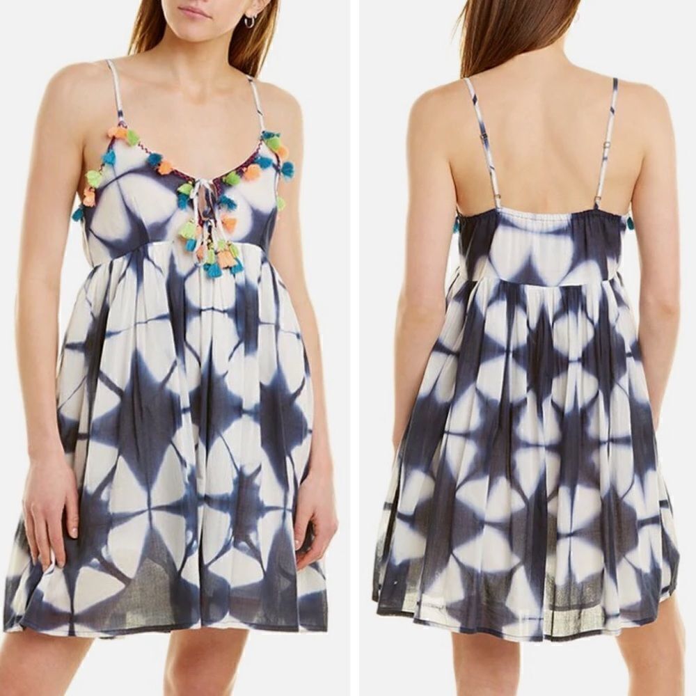 NWT - Area Stars Batik Tie Dye Tassel Mini Dress Size: S